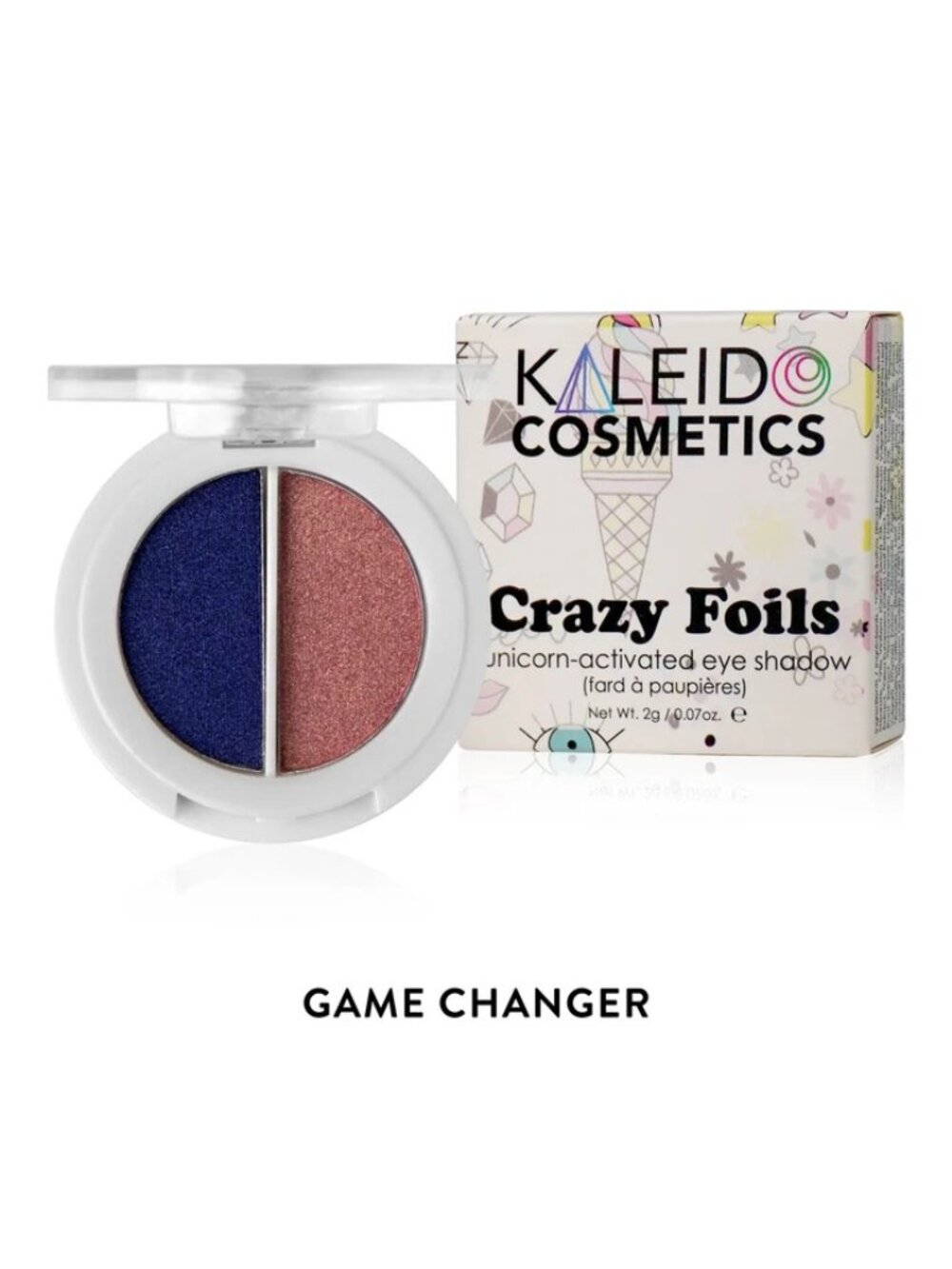 Buy2Get1 kaleido cosmetics crazy foils game changer blue/mauve eyeshadow (c214)